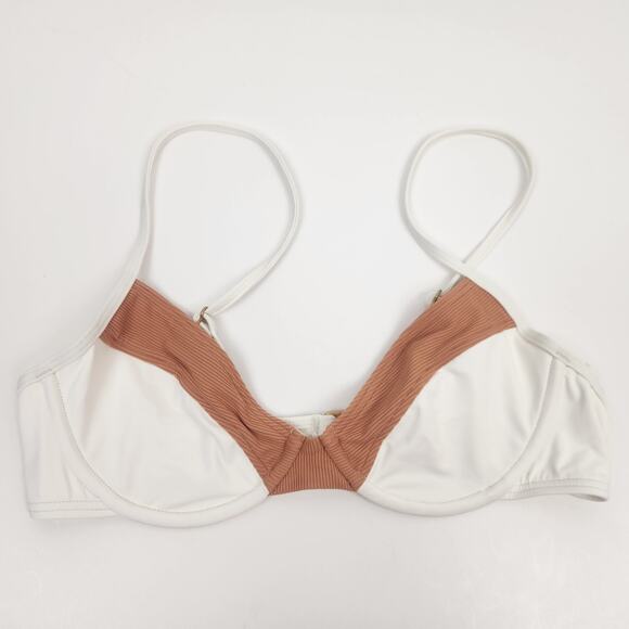 L*Space Missy Bikini Top in Cream & Brown Size Small NWT - Picture 1 of 4